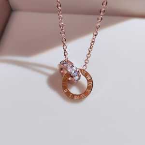 [ Bayar Ditempat ] Kalung Titanium Asli Ori Import / Kalung Titanium Liontin Lingkar Romawi / Kalung Titanium Terbaru Import Korea