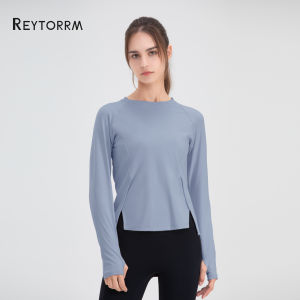 Reytorrm Baju Atau Atasan Olahraga Wanita Lengan Panjang Kaos Long Sleeve T-Shirt Yoga oversize(CX002)