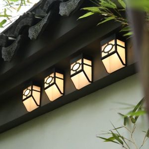 Led Lampu Solar Luar Rumah Wall Light Outdoor Waterproof Automatic Sensor Retro Garden Light Decoration Fence Light for House Taman Patio Yard Solar Christmas Lights led