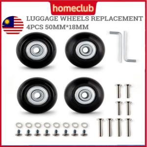 4PCS 50MM Luggage Wheels Replacement Rubber Suitcase Luggage Roller Repair