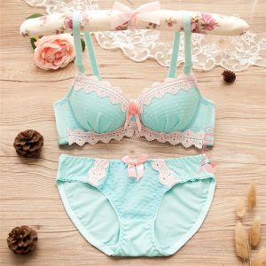 Set bộ đồ lót nữ đẹp cotton có gọng mút vừa viền ren thêu