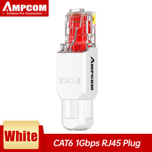 AMPCOM Tool Free RJ45 Connector No Crimp Tool Less UTP 1000Mbps CAT6A CAT6 Modular PLug for Stranded Solid Lan Ethernet Cable