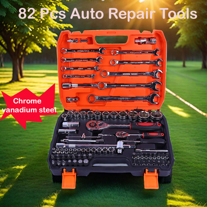 82 PCS Automotive Tools set for motorcycle/car Socket Spanner/Ratchet ...