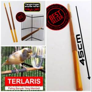Tangkringan Burung Kenari Amplas Motif Kayu Jati