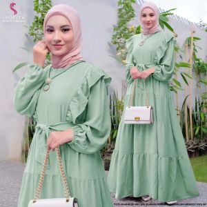 Pabrik Baju AYUNDA DRESS BO Bahan CRINKLE Gamis Dres Wanita Terbaru 2022 Gamis Crinkle Airflow Impor