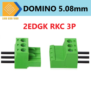 Đầu nối đực cái 3 chân Domino 2EDGRKC 5.08mm 2 đầu vít 3pin