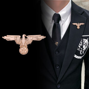 1Pc New College Style Eagle Cross Design Brooches Mens Artistic Retro Gold Silver Versatile Brooch Hot Selling Fathers Day Gift