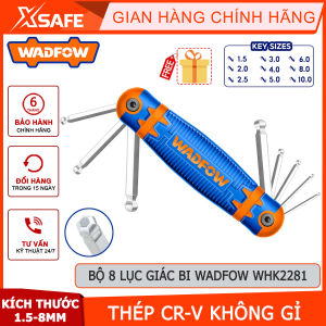 Bộ 8 chìa lục giác bi WADFOW WHK2281 chất liệu thép CR-V không gỉxử lý nhiệt mạ chromechính hãng