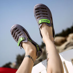 Large size 39-47 sandals for men kasut selipar lelaki viral dewasa tahan lasak 2023 new style fashion original beach shoes cave shoes outdoor non-slip hiking backwater wading shoes mens  slippers