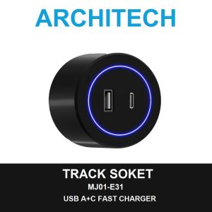 ARCHITECH stop Kontak A+C FAST CHARGER  kepala Adaptor Soket Track Daya