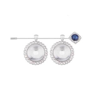 Customizable Keepsake Pendant for Bridal Bouquet Photo Holder Round Alloy Frame Rhinestones Embellishment