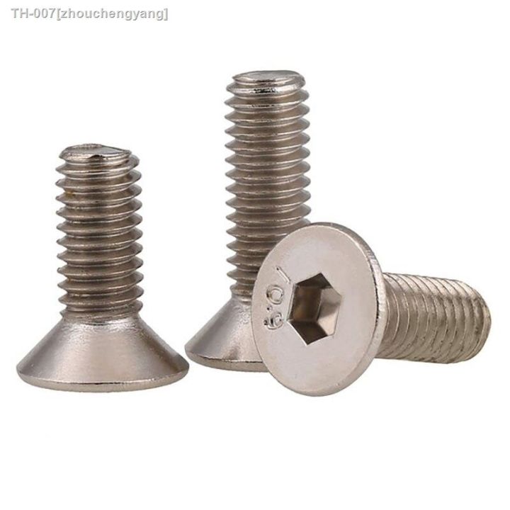 ☑ M3 M4 M5 M6 M8 10.9 Nickel Plating Countersunk Hexagon Screws Flat