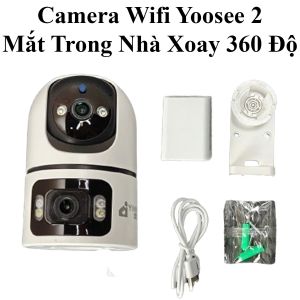 Camera Wifi Yoosee Q86 2 Mắt Trong Nhà Xoay 360 Độ Có Màu Ban Đêm - Hỗ Trợ Đàm Thoại 2 Chiều