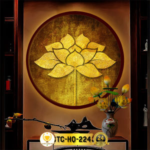Đèn Thờ Hào Quang Phật Tranh Trúc Chỉ Tròn CHÂN THIỆN MỸ Đèn Trang Trí Bàn Thờ Hào Quang Trúc Chỉ Nhiều Mẫu CTC-HQ-07