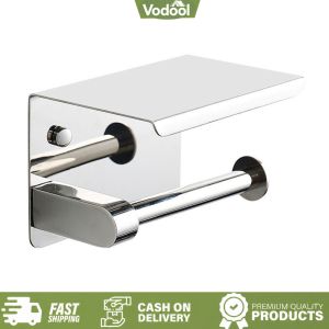 [VSC] Stainless Steel Toilet Paper Holder Wall Mounted Roll Paper Dispenser Punch-Free Paper Holder Rack Bathroom Accessories