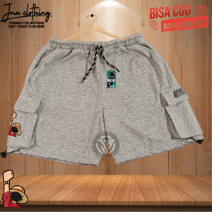 Celana Cargo Pendek Fleece Pria Santai Quality Distro Premium Branded JNA Bandung Short Pants Kantong Samping Bahan Soft Flece Celana Terpopuler