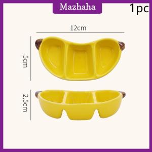 Mazhaha Creative Porcelain Dish Korean Style Cute Fruit Shape Ceramic Household Tableware Barbecue Hot Pot Sauce Condiment Dishes