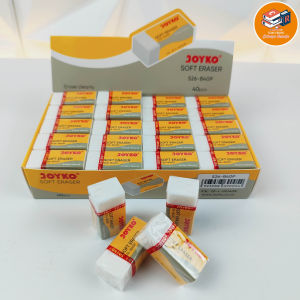 Penghapus Joyko 1Pak 40pcs Kecil Hitam Soft Eraser Stip Clearly