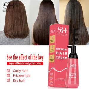 SEVICH Hair Straightener Cream Keratin Hair Straighten Comb 150ml Argan Oil Permanent Straightening Hair