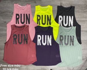 Áo Tập Gym Yoga Nữ Áo Tanktop Thể Thao RUN Vải Thun Lưới Thoáng Mồ Hôi