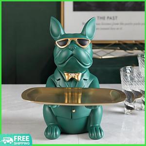 【New Arrival】 Bulldog Storage Tray Key Holder Tray Multifunctional Jewelry Candy Tray Decorative Animal Sculpture Tray for Home Office