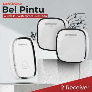COD Taffware Bel Pintu Rumah Wireless Doorbells Waterproof 59 Nada / Bel Rumah Berbunyi Tanpa Kabel Wireless Jarak Jauh Elektrik Anti Air Waterproof Outdoor / Bel Pintu Rumah Wireless Jarak Jauh Tanpa Kabel Listrik Otomatis Anti Maling Anti Air Waterproof