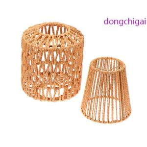 dongchigai โคมไฟแขวนสไตล์วินเทจ1ชิ้นโคมไฟสานแฮนด์เมดสำหรับห้องนั่งเล่นห้องนอนโรงแรมโคมไฟหวายจำลอง