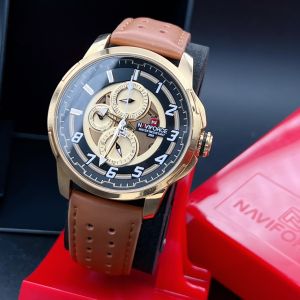 นาฬิกานาวีฟอส100% นาฬิกาข้อมือผู้ชาย สายหนัง กันน้ำ 100% แถมกล่องนารีฟอสฟรี