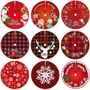 90*90cm Christmas Tree Skirt Floor Mat Large Santa Carpet Xmas Tree Skirt Cover Base Home Decor