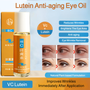 Lutein Essential Oil Light Lines Rolling Fade Eye Moisturizing Lutein Eye Serum Roller Applicator Eye Tightening Fine Line Minimizer Dark Circle Treatment Morning Eye Refresh Cooling Effect Depuffing