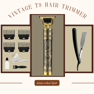 Hair Trimmer Detail Outliner Material Full Metal Alat Mesin Cukur Bisa Charger Model Naga Emas