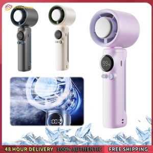 Winnereco Portable Hand Held Personal Turbo Fan Digital Power & Speed Display USB Rechargeable Portable Hand Fan Small Pocket Fan