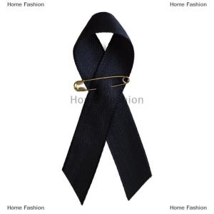 [COD] Home Fashion 10Pcs Jewelry Black Ribbons Fabric Awareness Ribbons Brooch Lapel Ribbons With Safety Pins Clothes Accessories