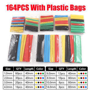 530pcs Set Heat Shrink Tubing Insulation Shrinkable Tube in Assortment Electronic Polyolefin Ratio 2:1 Wrap Wire Sleeve