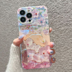 Phone Case OPPO Reno11 Pro A79 A18 Reno10 Reno10 Pro Reno 10 Pro+ 5G Three-dimensional Flower Shiny Bluray Silicone Soft Casing OPPO Reno8 T Reno8 z Reno7 z Reno6 z 5g Reno8 Reno7 Reno6 4G Phone Cover Shell