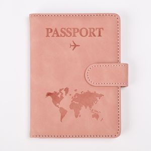 RFID Passport Holder Anti-Magnetic Travel Wallet Multi-Function PU Leather Case with Color Changing Map Design