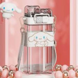 Botol Minum Anak Tali Panjang 2in1 Sedot Teguk Melody Kuromi Cinnamoroll 580ML/2304