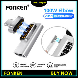 FONKEN Universal 24pin Type C To Type C 100W Magnetic Adapter USB 3.1 PD Converter Data video Transmision (10Gbp/s) 4K Fast Charging For Huawei SCP /FCP PD QC3.0