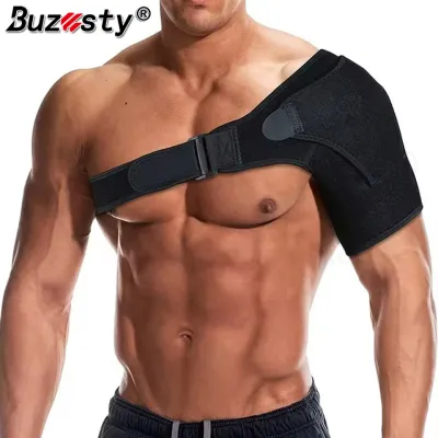 Buzesty Adjustable Shoulder Support Brace Physical Therapy Recovery Shoulder Back Brace Guard Bandage Neoprene Shoulder Compression Sleeves Fits Left and Right Arm