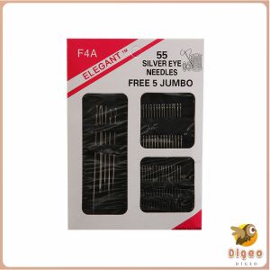 Digeo 12 PCS Blind Sewing Needles Elderly Big Hole Stainless Steel Needle for Sewing Household DIY Beading Threading Needles