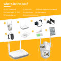 Rolte 8MP PAKTE CCTV 8 Saluran WiFi NVR 2 Kamera WiFi Ptz Lensa Ganda Warna Night Vision Aplikasi Icsee. 