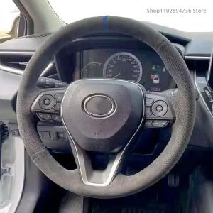 Kaly Black Car Steering Wheel Cover DIY Microfiber Leather For Toyota Corolla Matrix 2003-2008 RAV4 1998-2005 Auto Accessories 4P7H5