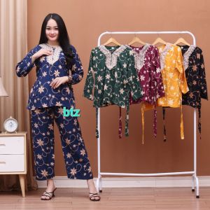 One Set bintang kejora Renda / Setelan Wanita Rayon  / Baju Arab Renda Busui  /Model Terbaru Terkini