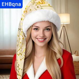 [COD] EHBqna SPORTS หมวกคริสต์มาสลายตุ๊กตาพร้อมขอบขนสัตว์ยาวหมวกตกแต่งคริสต์มาสตกแต่งตามเทศกาล