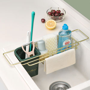 Telescopic Sink Shelf Soap Sponge Holder Sink Drain Rack Kitchen Sinks Organizer Storage Basket Kitchen Gadgets Accessories