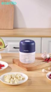 ecentio chopper mini blender chopper coper daging dan bumbu blender bumbu dapur blender portable 250ml 6 Pisau peralatan dapur blender mini blender mpasi bayi food processor