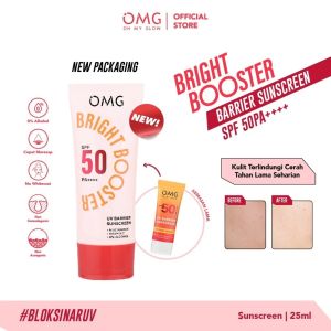 OMG Bright Booster UV Barrier Sunscreen SPF 50PA++++ - Finish Matte - No White Cast - Ratu Kosmetik Online