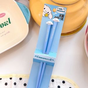 2025 New Kuromi Hello Kitty Chopsticks Cinnamoroll Melody Pudding dog Kids Non-Slip Tableware Child Gifts