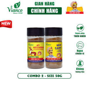 Combo 2 hũ bột gia vị chuẩn Cà Ri 50g và bột Ngũ Vị Hương 50g Gia Vị Việt Ấn gia vị Vianco
