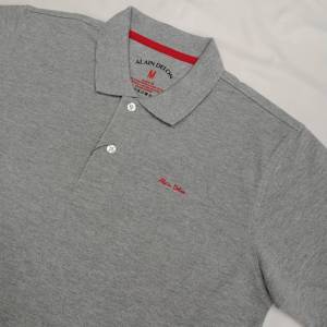 Alain Delon Polo เสื้อโปโล สีพื้น ผู้ชาย ไม่มีกระเป๋า รุ่น SSK018-1